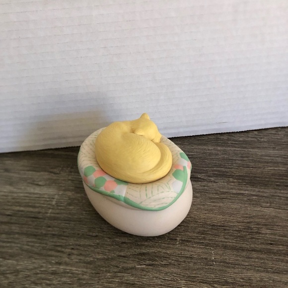 Vtg Hallmark Sleeping Cat Trinket Box - Picture 5 of 15